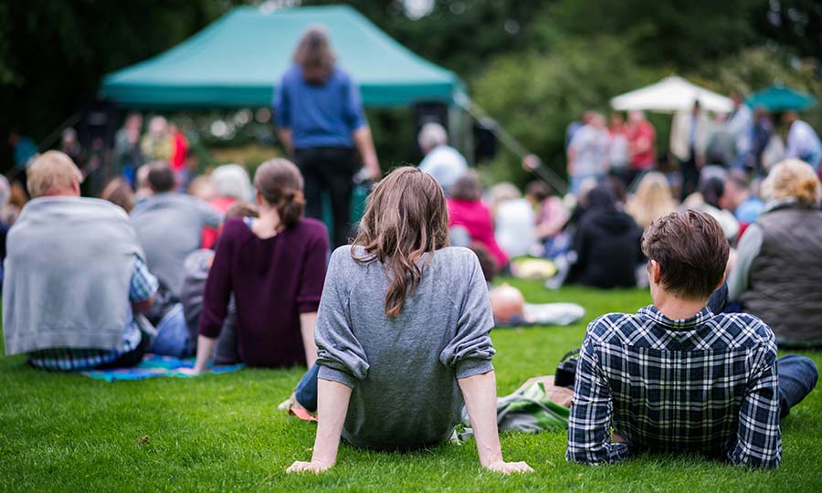 people attending a location-based event